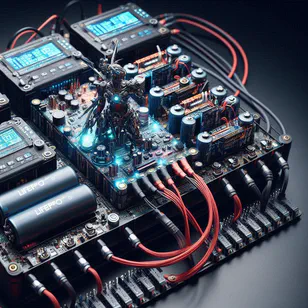 A DIY LiFePO4 battery pack setup with connected BMS, demonstrating efficient energy management and safety features