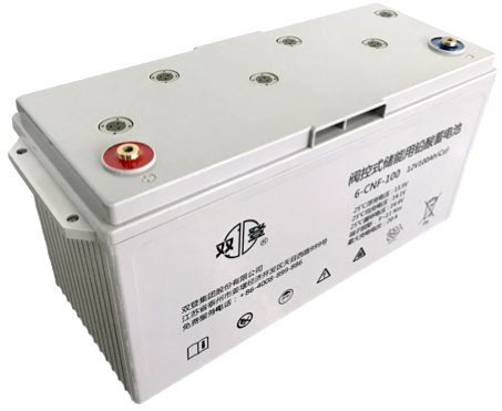 Image of a carbon battery, highlighting its design used for deep-cycle energy storage with improved performance and longer lifespan compared to traditional lead-acid batteries