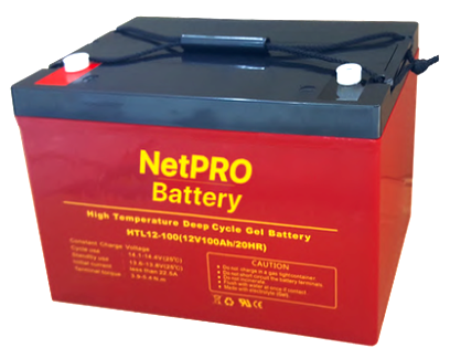 Image of a gel battery, featuring its sealed, spill-proof design used for deep-cycle applications and reliable backup power
