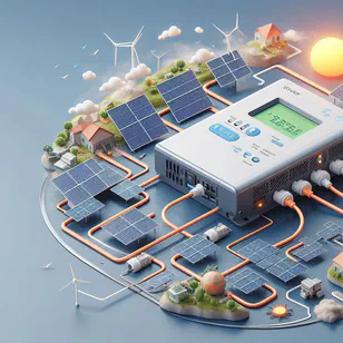 Controlador de càrrega solar MPPT amb configuració de panells solars en cadena.