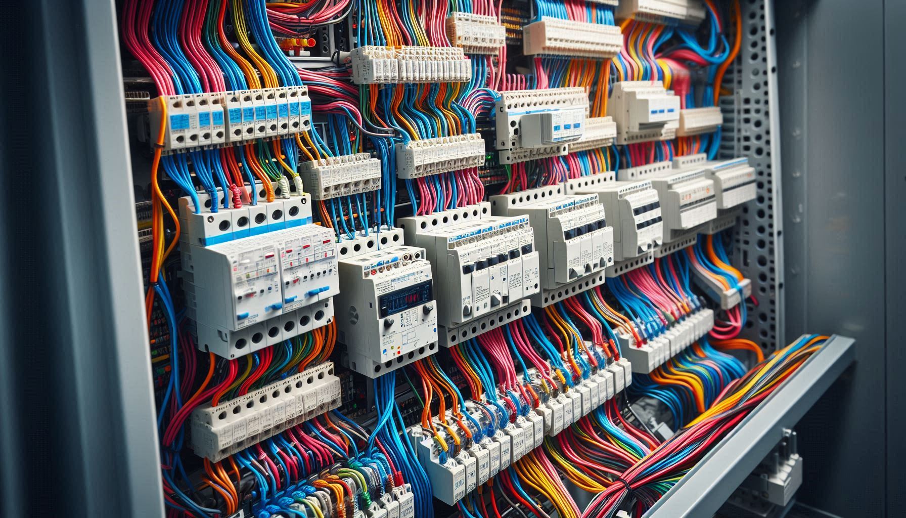 Domácí elektrický systém zvýrazňující správné umístění stabilizátorů napětí a relé