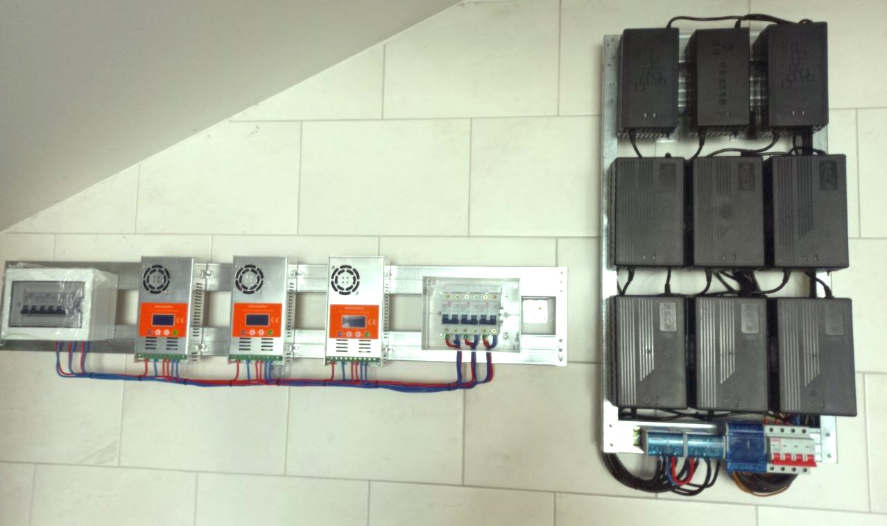 Ein Solarwechselrichter und Batteriesystem, das in einem gut belüfteten Raum installiert ist und die optimale Platzierung für ein effizientes Energiemanagement im Haushalt zeigt.