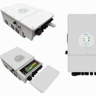 Inversor híbrido Deye SUN-10K-SG04LP3-EU de 10kW con configuración de distribución de carga.