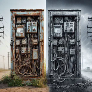 Comparison of copper and aluminum electrical wires side by side, highlighting their different properties and uses.