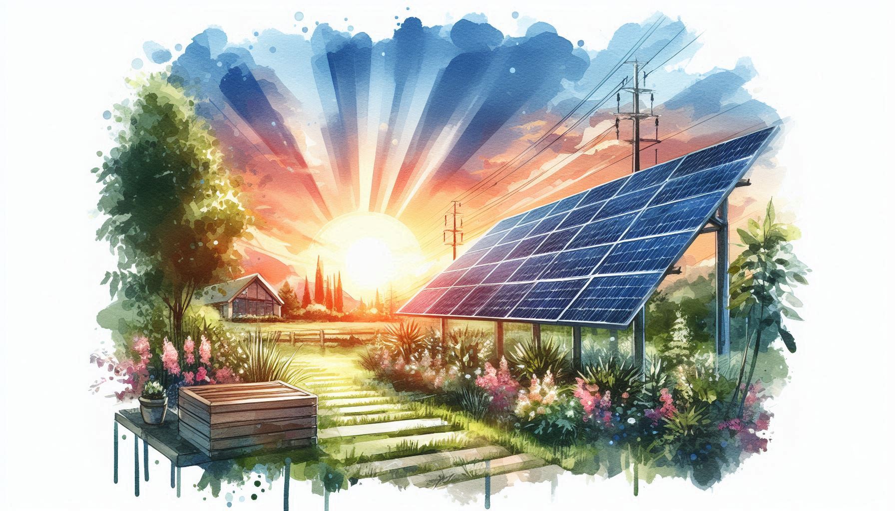 Panel solar di atas bumbung yang disusun dalam konfigurasi Timur-Barat dan Selatan untuk menangkap tenaga secara optimum sepanjang hari