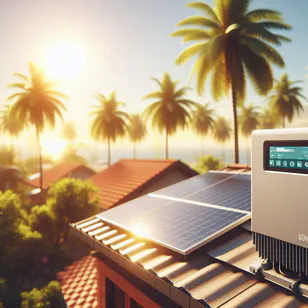 Een omvormer die wordt schoongemaakt met een compressor, met de nadruk op onderhoud bij warm weer