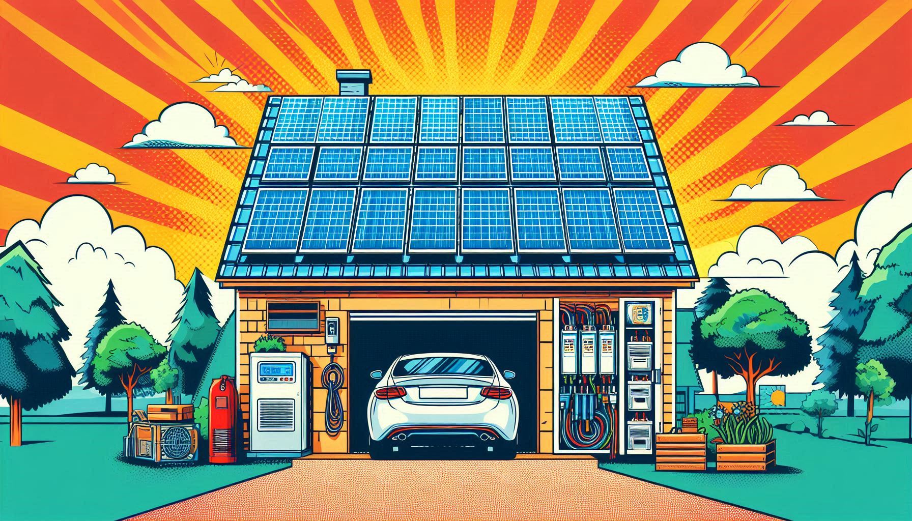 Mipangilio ya inverter ya jua na mfumo wa kuhifadhi nishati katika nyumba ya makazi